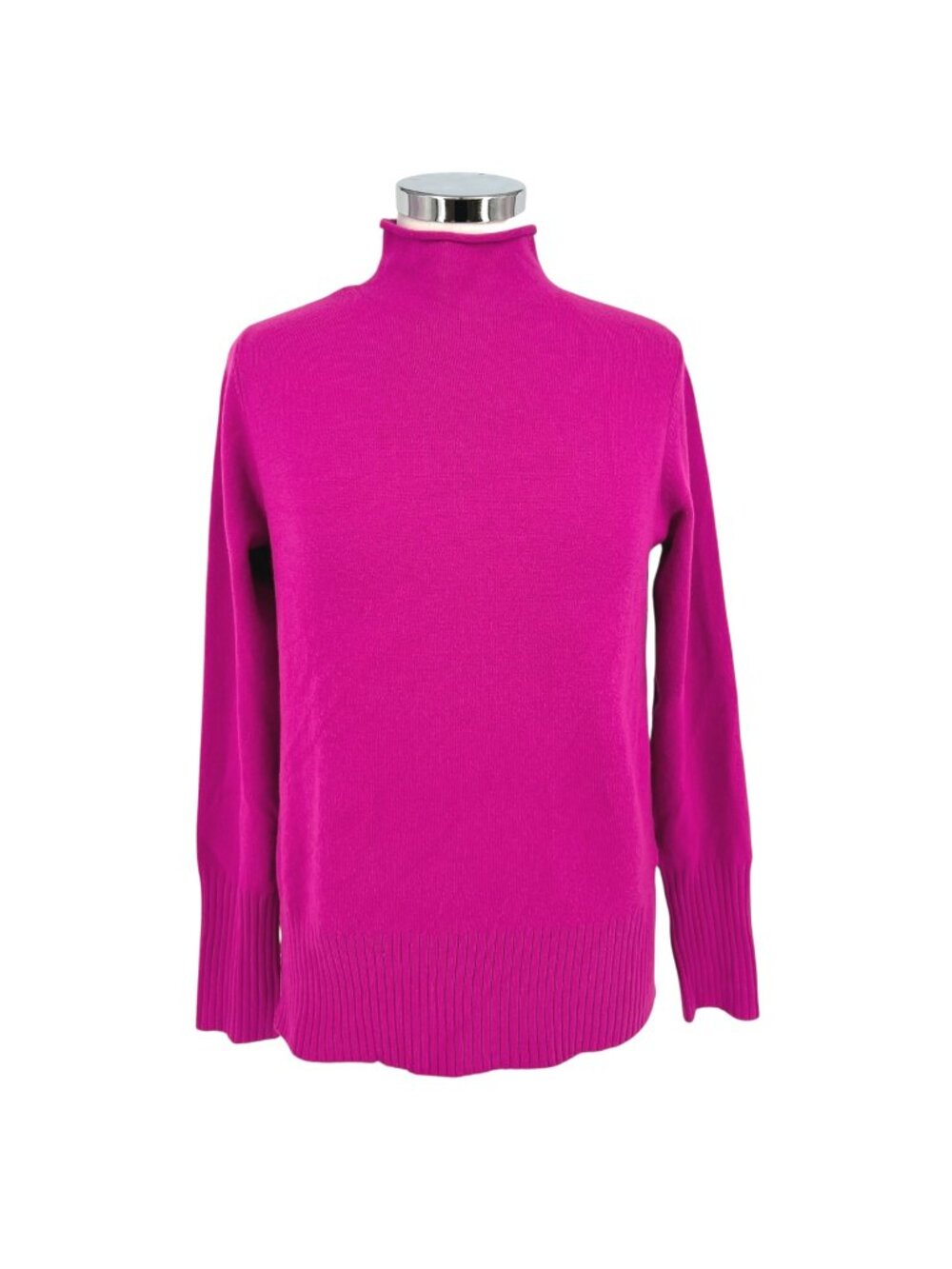 French Connection High Neck Sweater Pink Size Medium Preppy Color Pop
